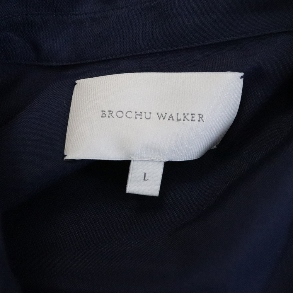 Brochu Walker The Havana Dress Puff Sleeve Tiered Poplin Midi Dress Large Navy - Picture 8 of 10